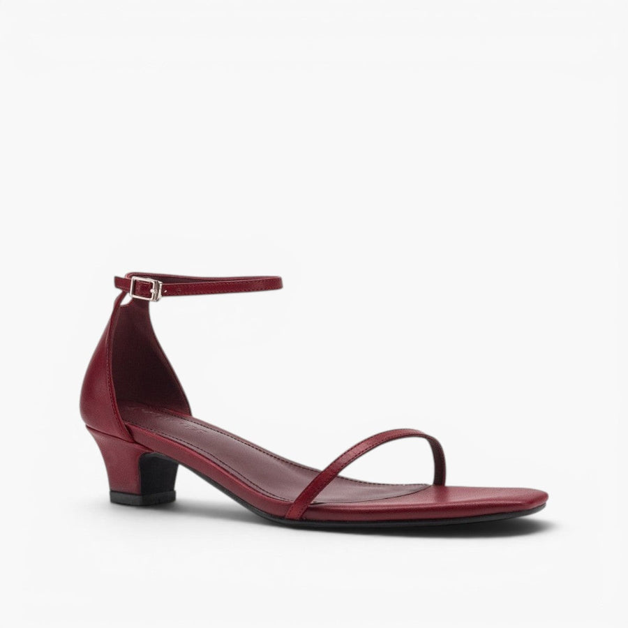 Elara | Women's Ankle-Strap Leather Sandal Heels