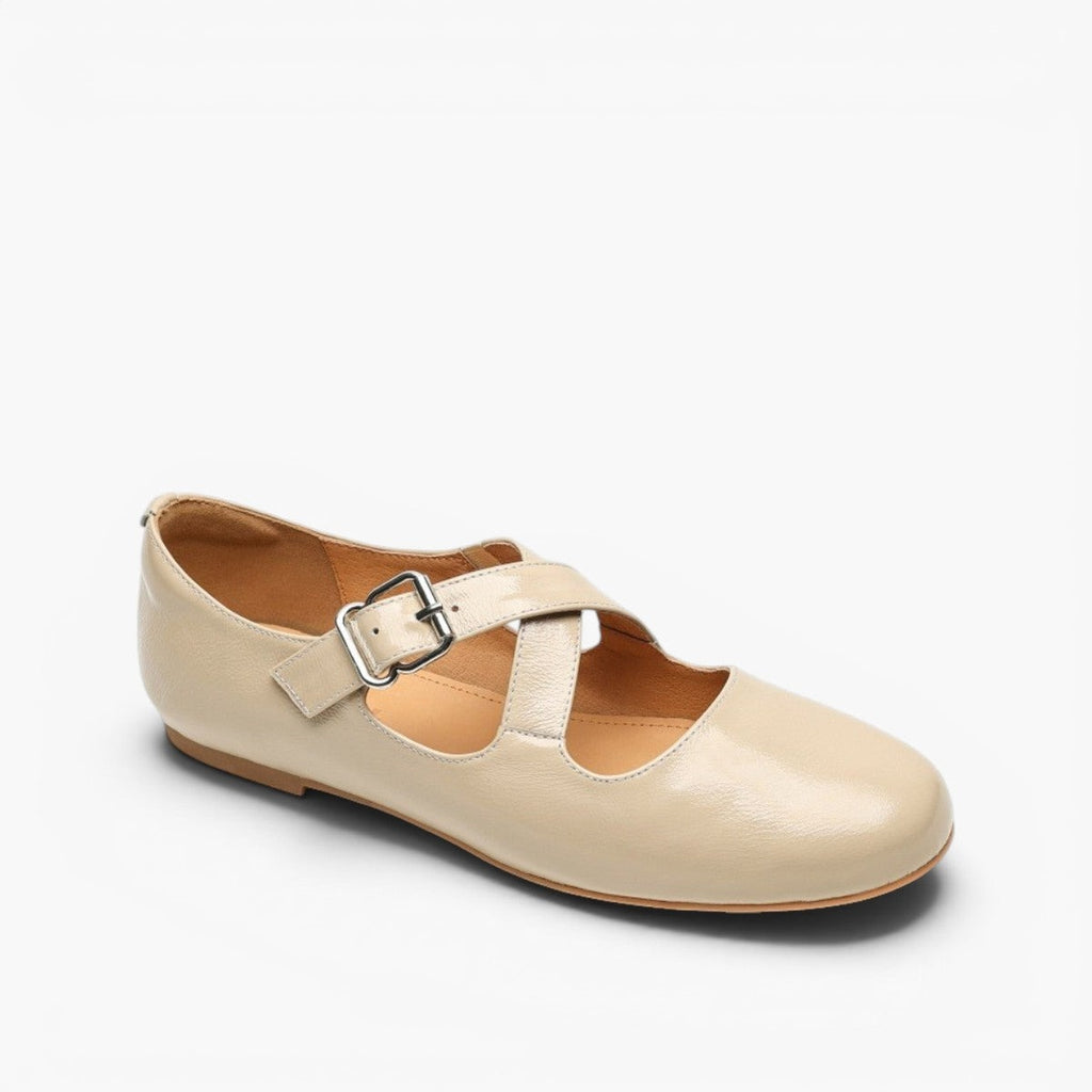 Morven | Women's Cross-Strap Leather Flats