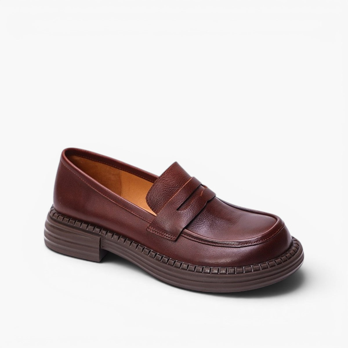 Demeris | Women's Leather Round-Toe Loafers