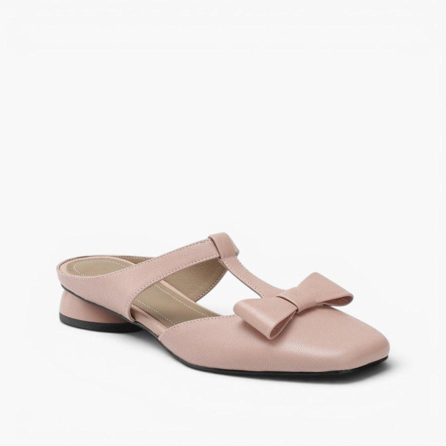 Meyra | Women's Bow Lambskin Leather Mules