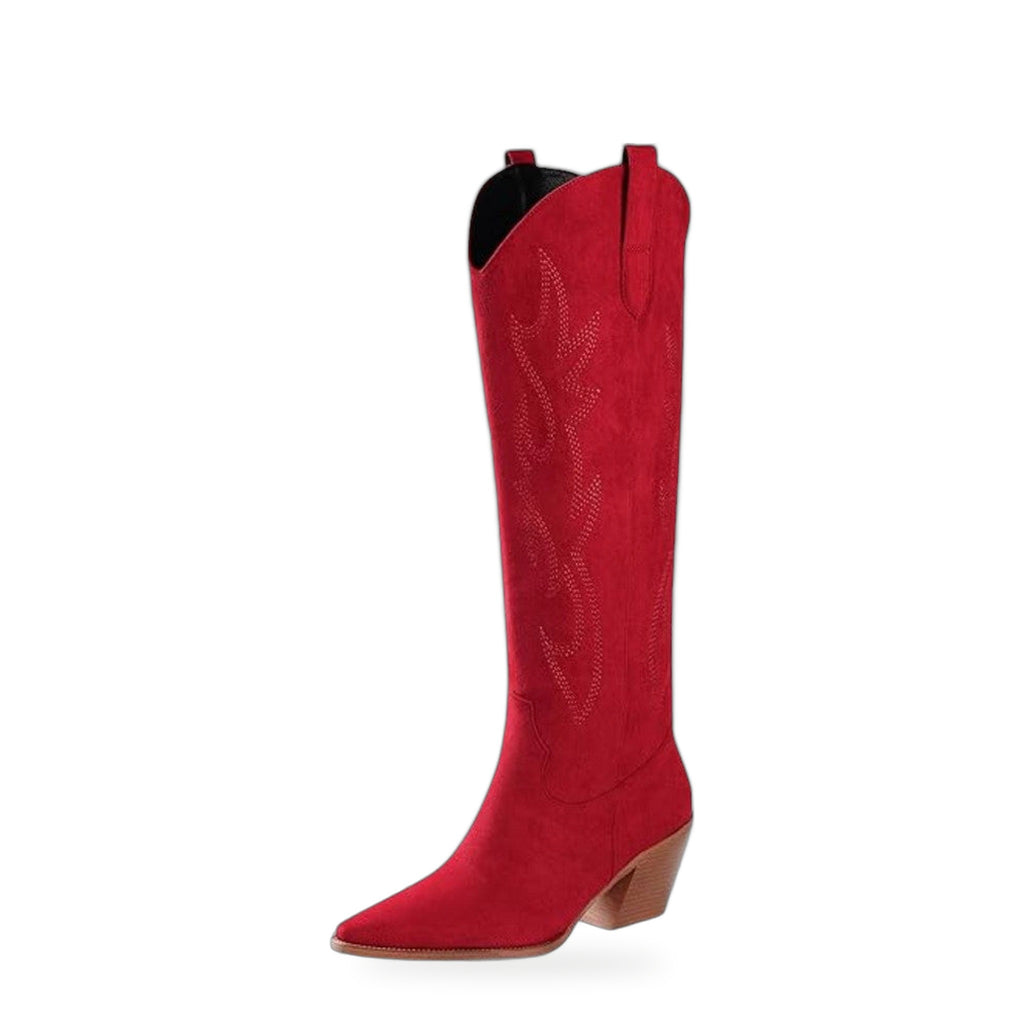 Eliza | Women's Embroidered Knee-High Boots