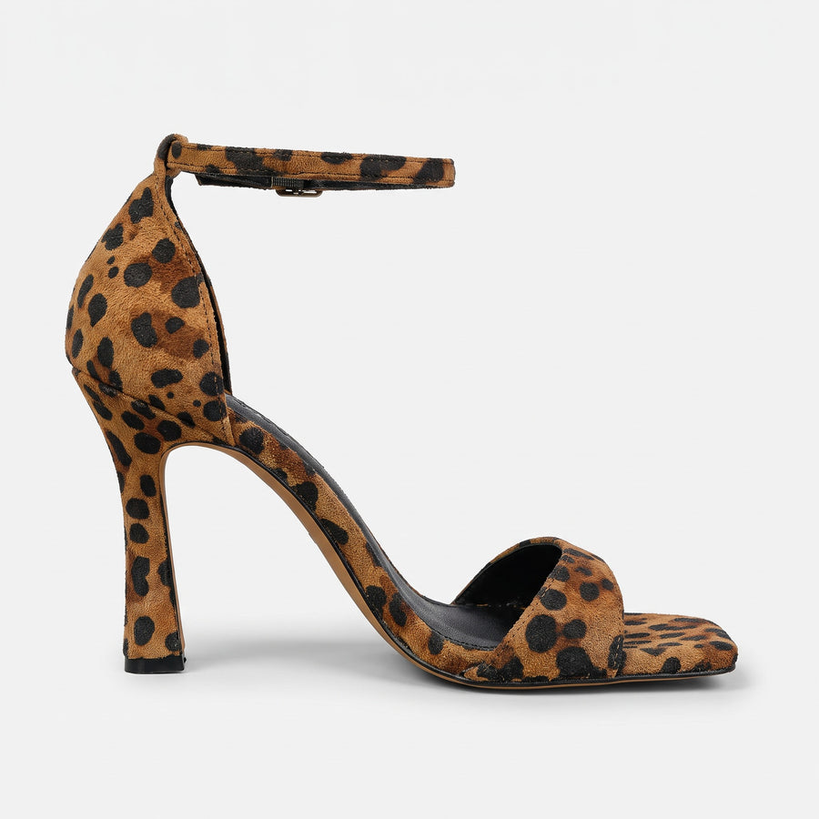 Lily | Women's Leopard Print Ankle Strap Heels
