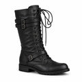 Millie | Women's Lace-Up Buckled Knee-High Boots