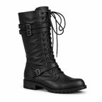 Millie | Women's Lace-Up Buckled Knee-High Boots