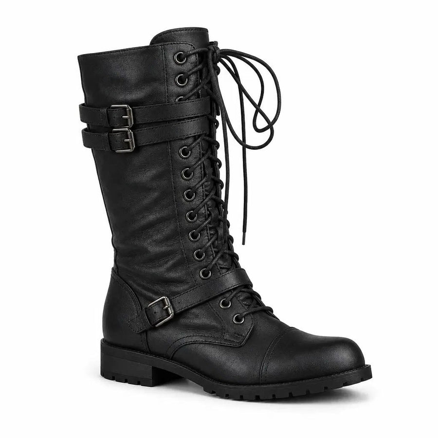 Millie | Women's Lace-Up Buckled Knee-High Boots
