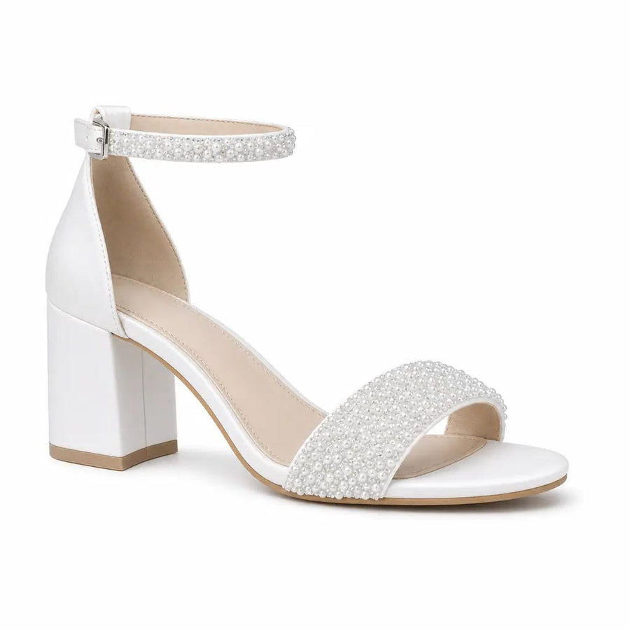 Amelie | Women's Pearl Rhinestone Sandal Heels