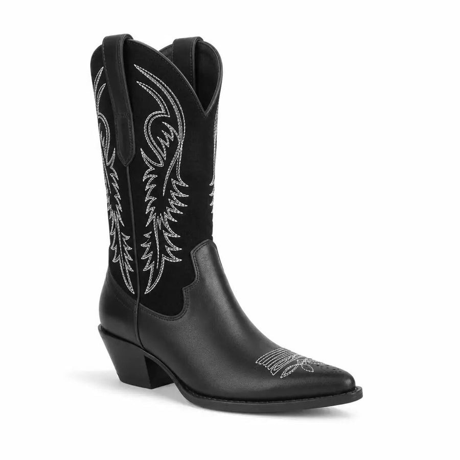 Jessica | Women's Flame Embroidered Knee-High Boots