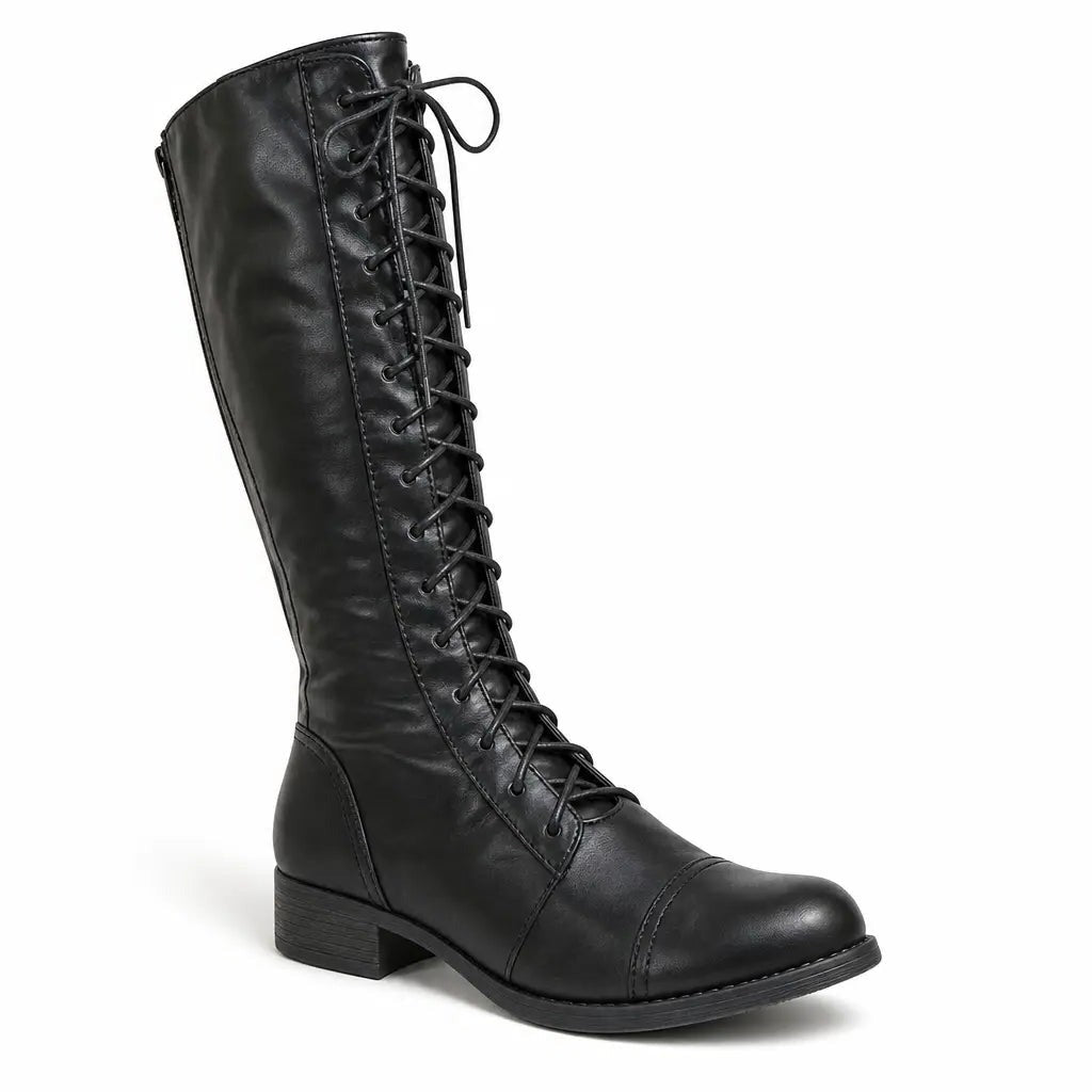 Diana | Women's Lace-Up Knee-High Block Heel Boots