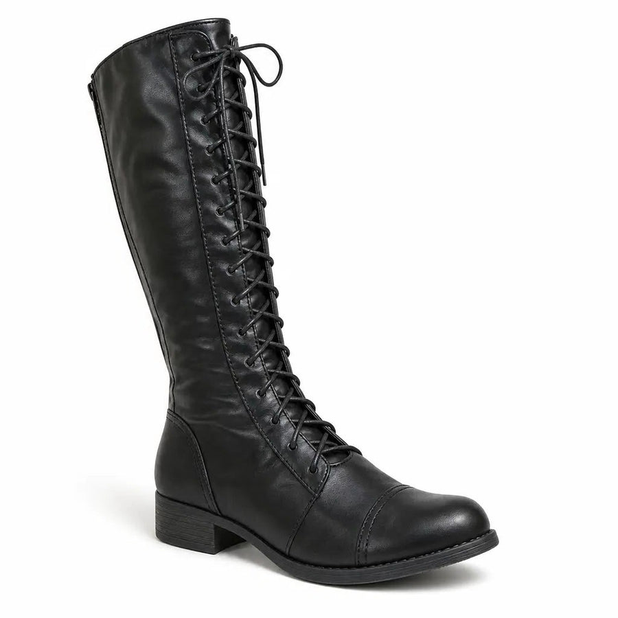 Diana | Women's Lace-Up Knee-High Block Heel Boots