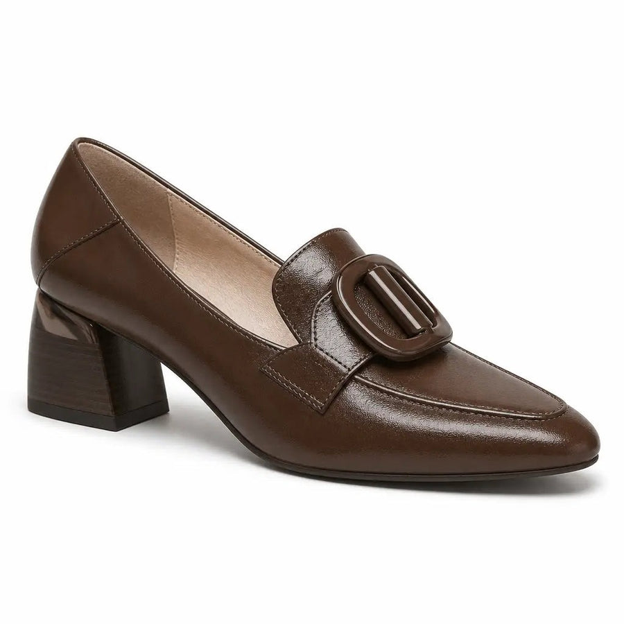 Marian | Women's Pointed-Toe Leather Loafer Heels