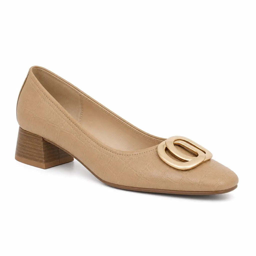 Lois | Women's Square-Toe Leather Heels