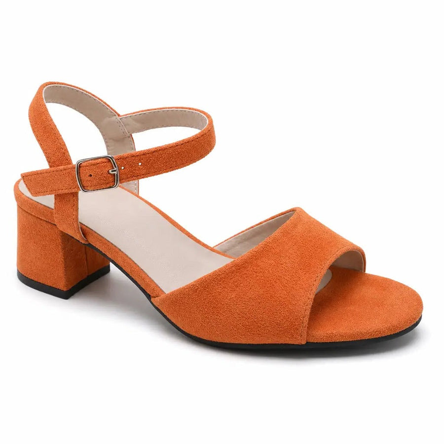 Phoebe | Women's Orange PU Ankle Strap Sandals