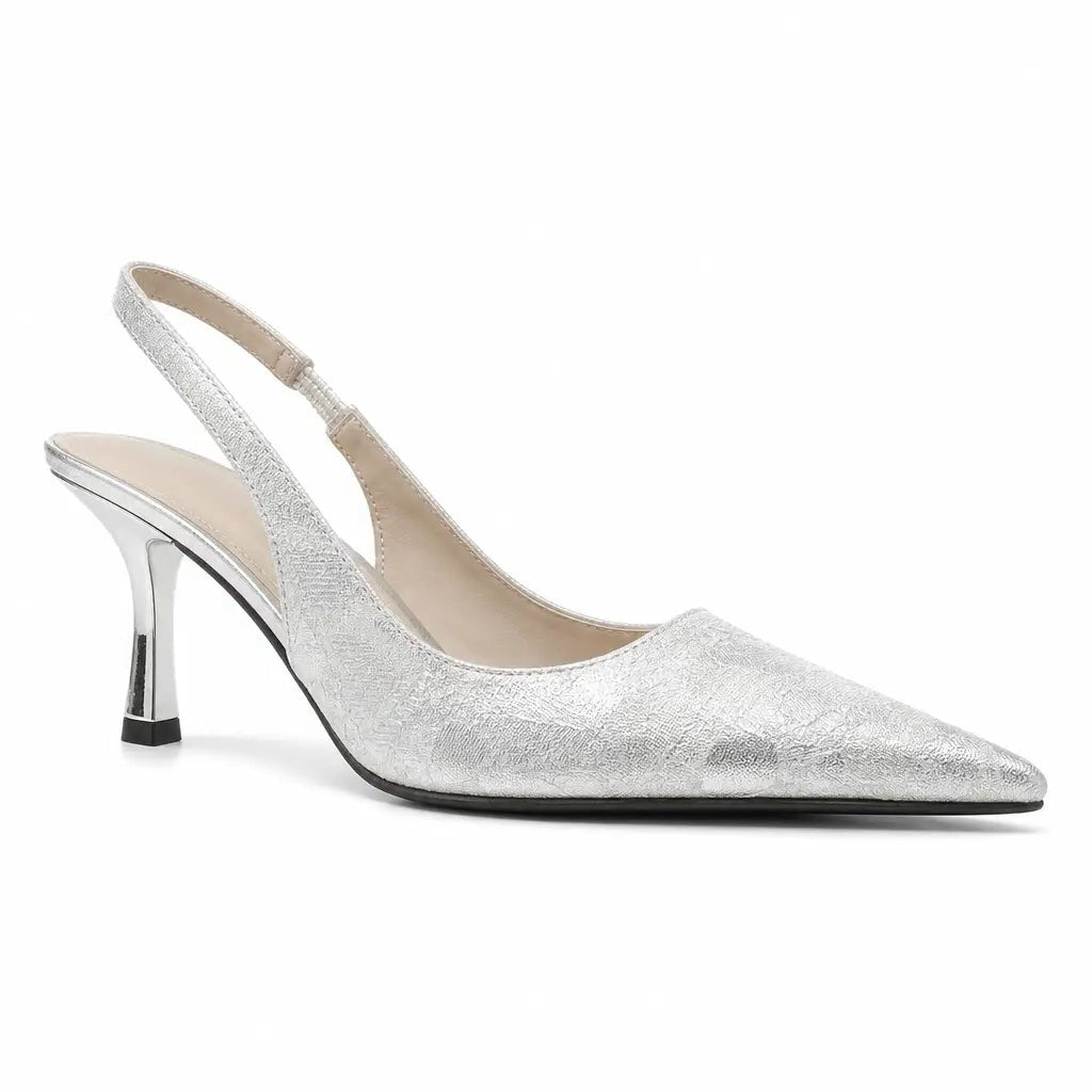 Melanie | Women's Floral Faux Leather Slingbacks