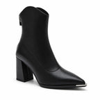 Catherine | Women's Ankle Boots Pointed Toe Metal Tip