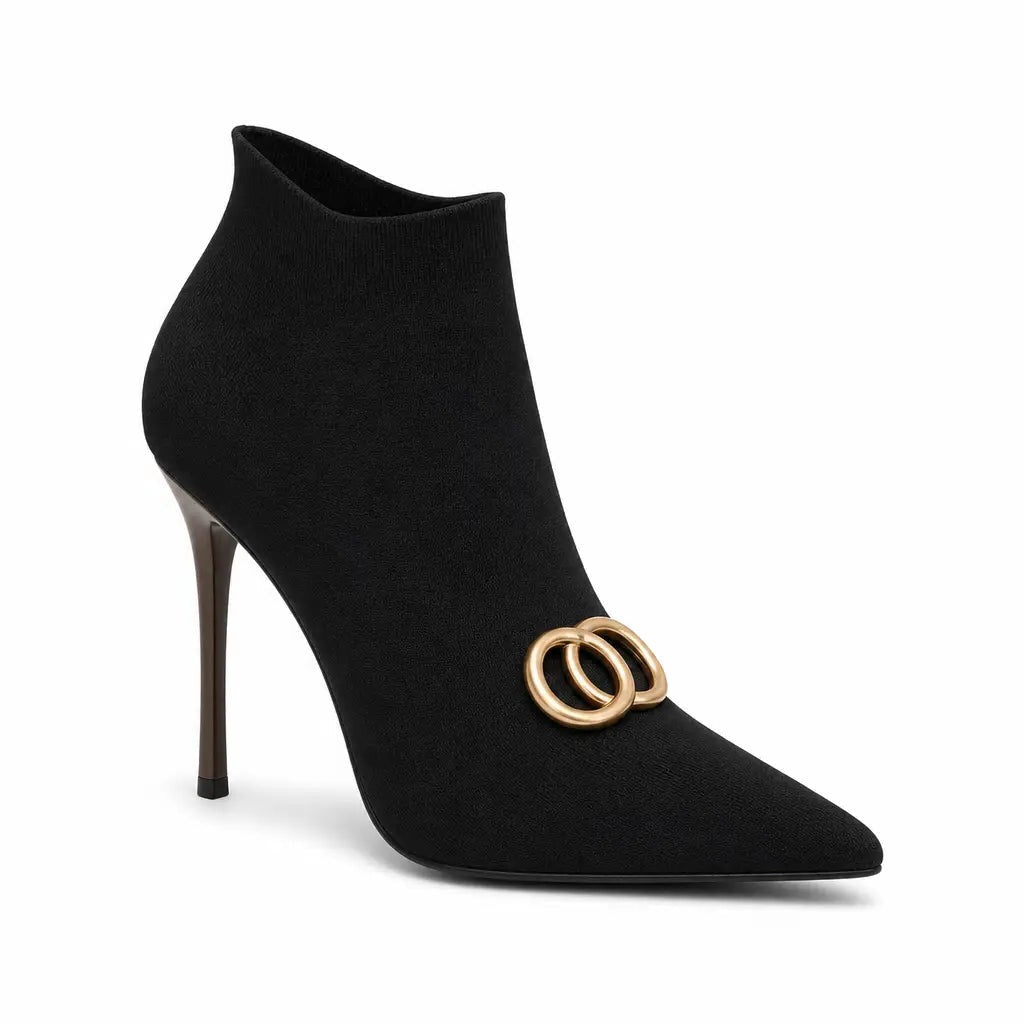Betty | Women's Pointed Toe Velvet Ankle Boots