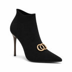 Betty | Women's Pointed Toe Velvet Ankle Boots