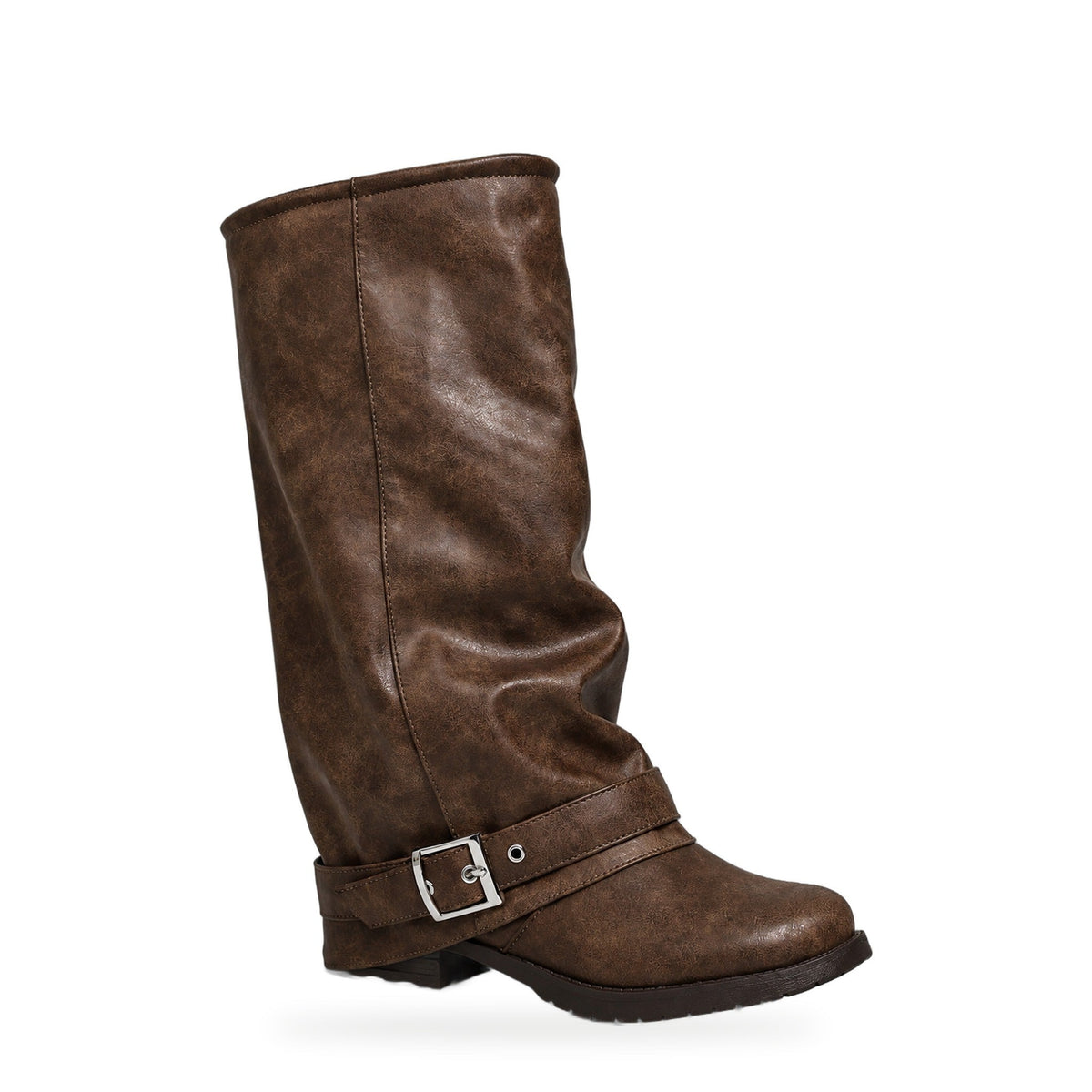 Hattie | Women's Knee High Slouch Boots Buckle