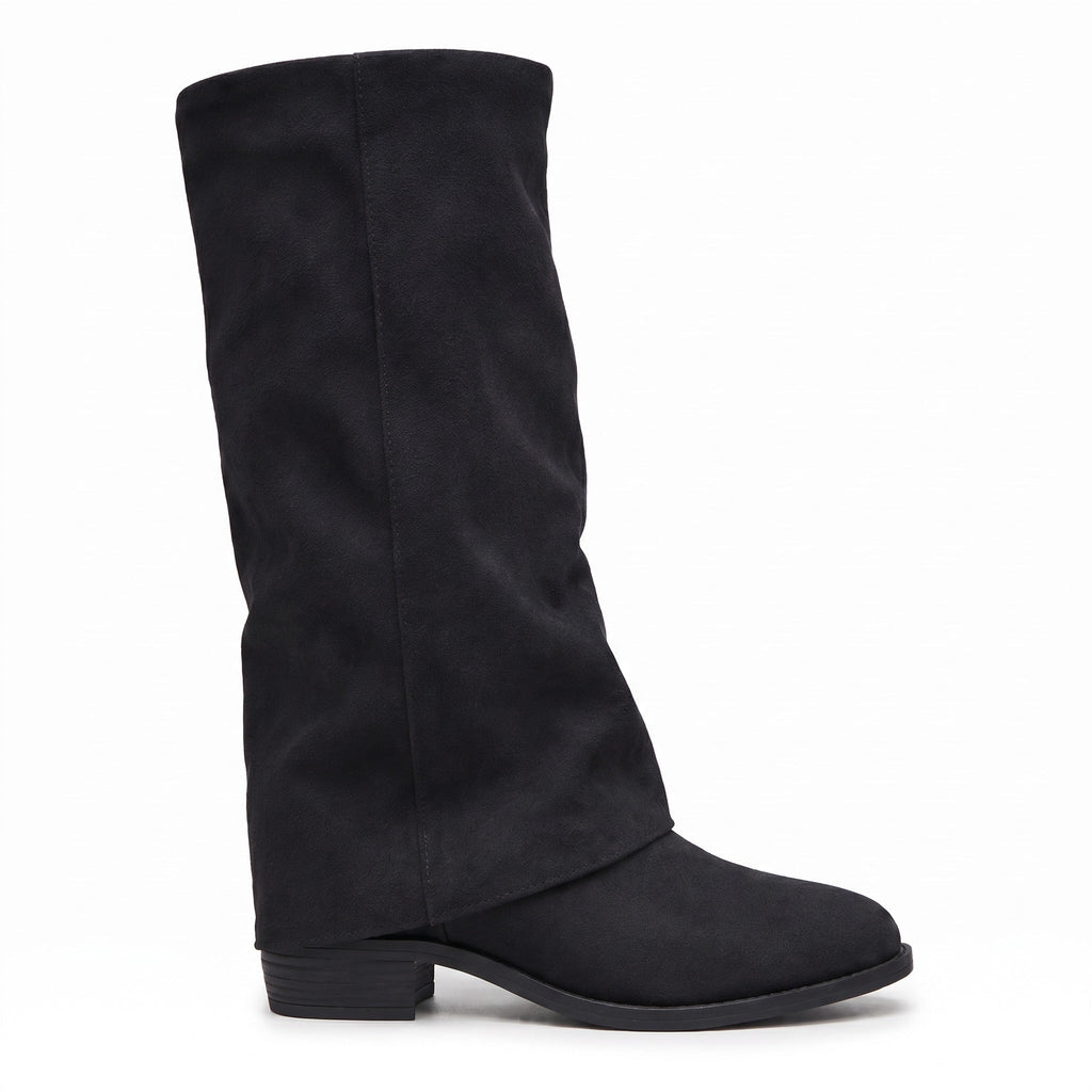 Kelly | Women's Fold-Over Suede Knee-High Boots