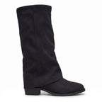 Kelly | Women's Fold-Over Suede Knee-High Boots