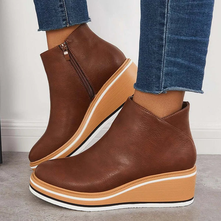 Odessa Womens Sleek Platform Ankle Boots
