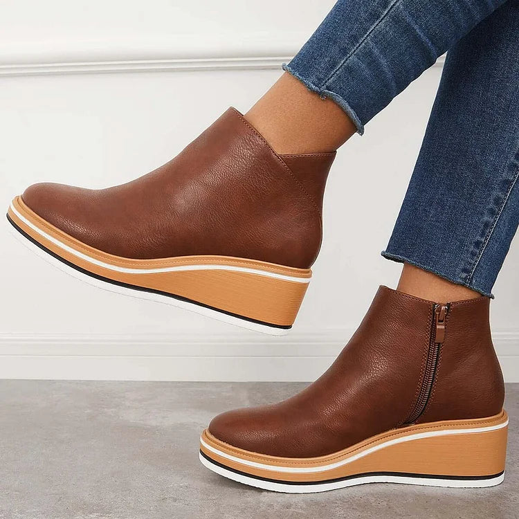 Odessa Womens Sleek Platform Ankle Boots