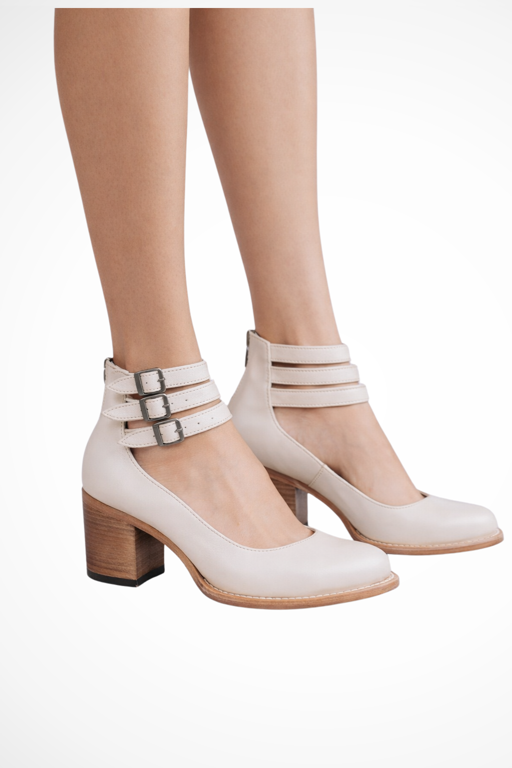 Bridget Womens Strappy Ankle Strap Block Heel Closed Toe Buckle Shoes