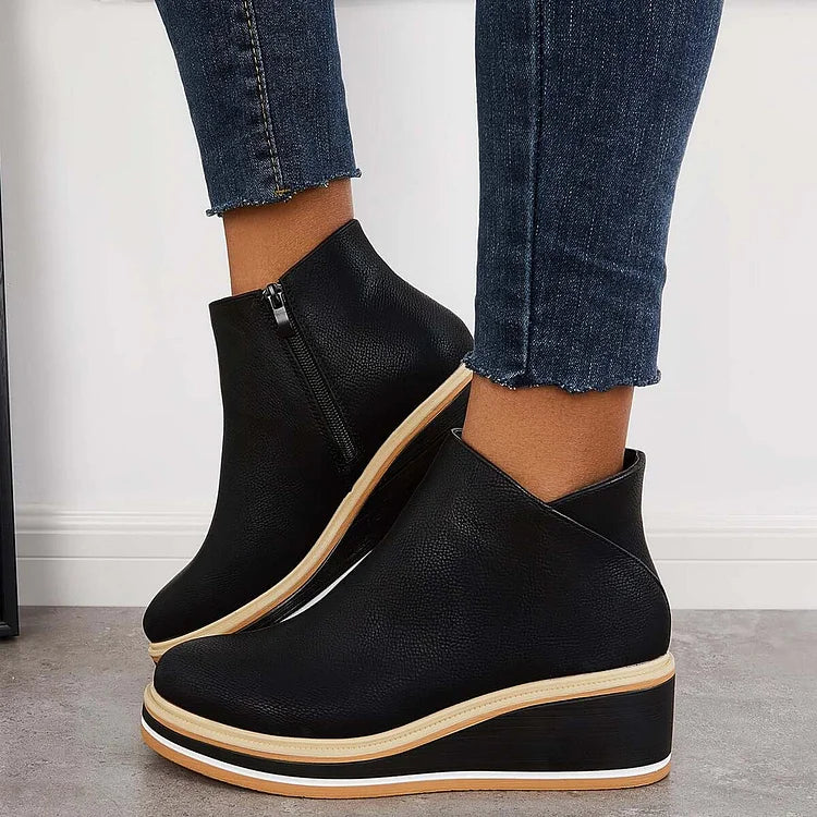 Odessa Womens Sleek Platform Ankle Boots