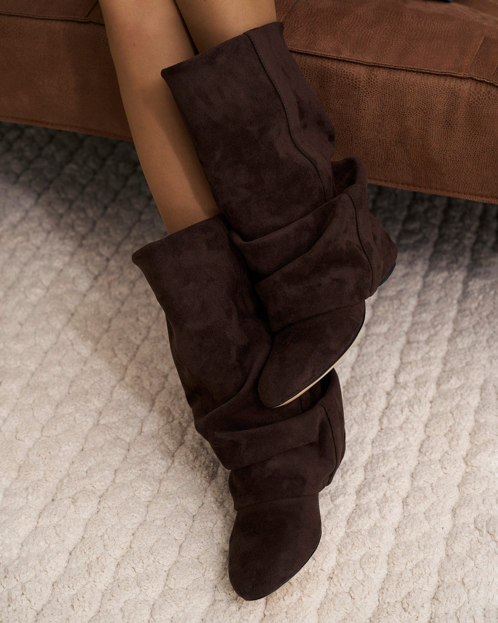 Rose Womens Slouchy Knee High Boots