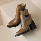 Abigail Womens Ankle Block Heel With Strap Detail