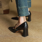 Marleon Leather Strap Pumps