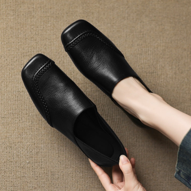 Marquette Square-Toe Leather Slip-On