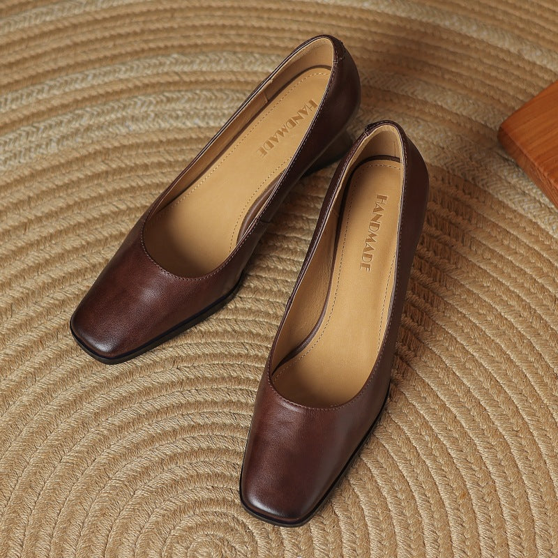 Oriel Leather Square Pumps