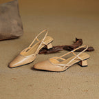 Velune Slingback Leather Heels