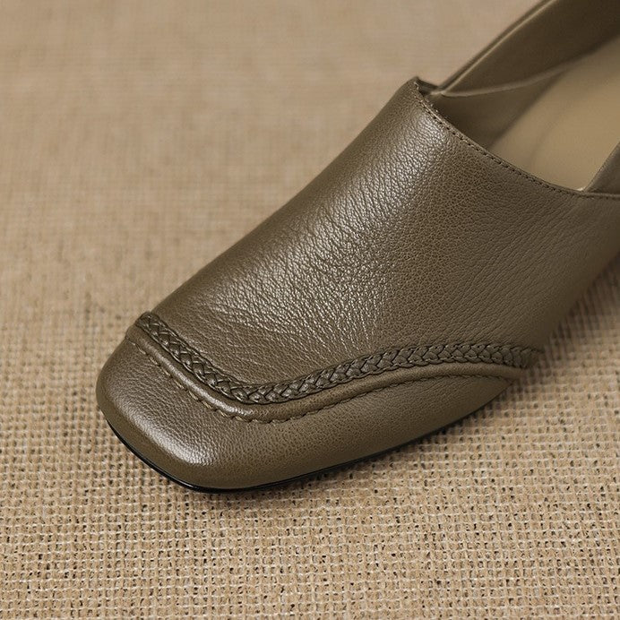 Marquette Square-Toe Leather Slip-On