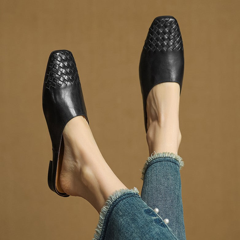 Arden Woven Leather Mules