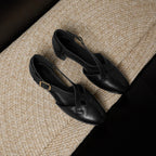 Maelis Crossstrap Leather Heels