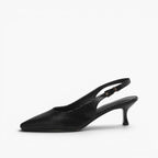 Céliane Pointed Leather Slingback Heels