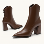 Catherine Womens Ankle Boots Pointed Toe Metal Tip