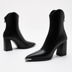 Catherine Womens Ankle Boots Pointed Toe Metal Tip