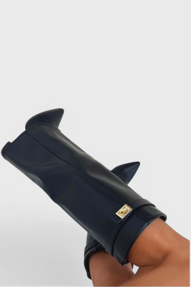 Greta Womens Knee-High Fold-Over Boots