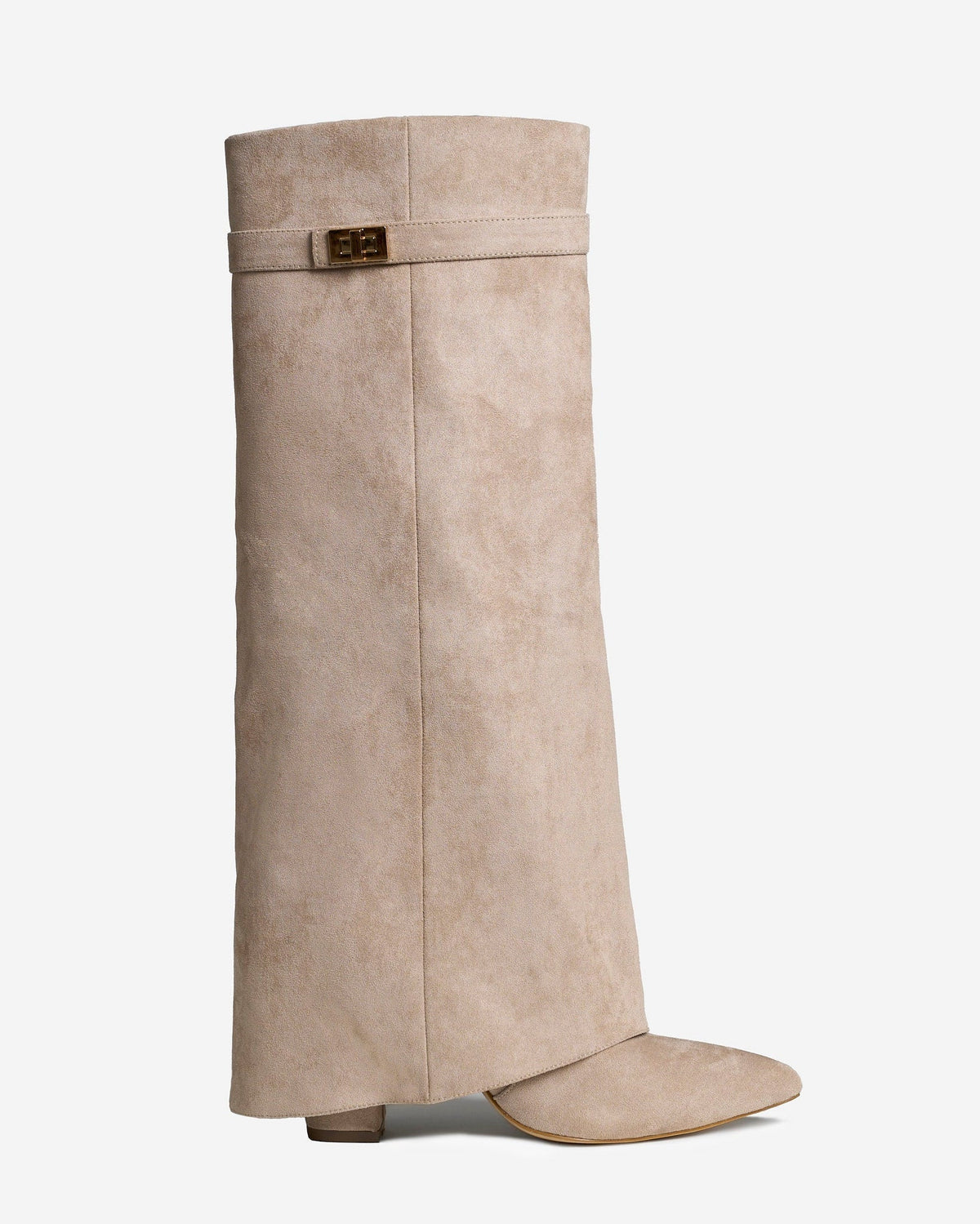Donna Womens Fold Over Knee High Boots