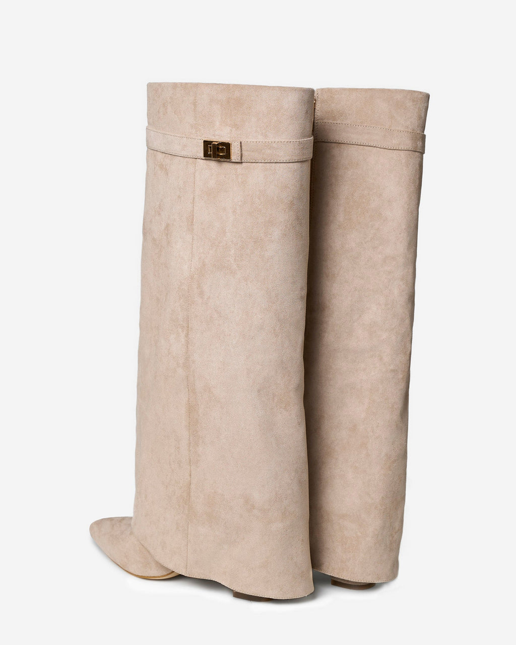 Donna Womens Fold Over Knee High Boots