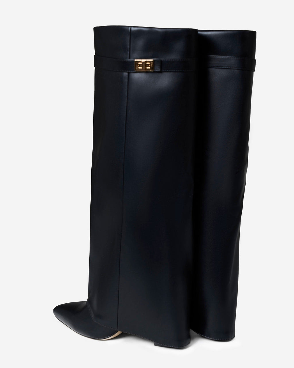 Lily Womens Fold Over Knee High Boots Hidden Heel