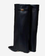 Lily Womens Fold Over Knee High Boots Hidden Heel