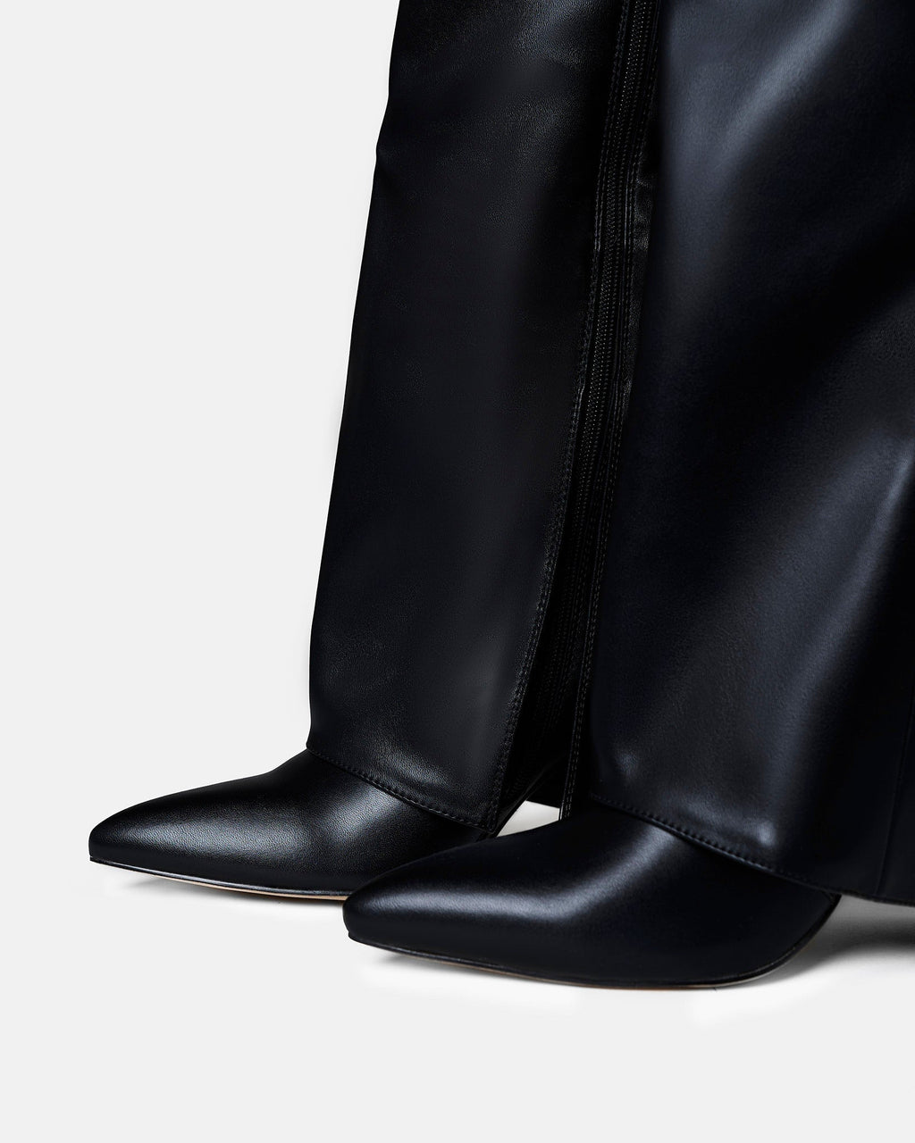 Lily Womens Fold Over Knee High Boots Hidden Heel