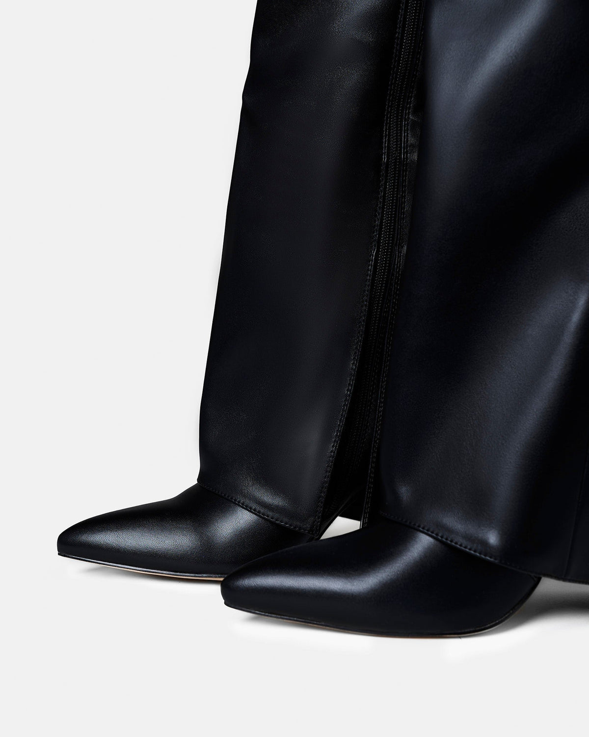 Lily Womens Fold Over Knee High Boots Hidden Heel