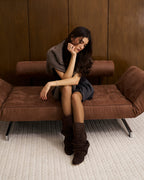 Rose Womens Slouchy Knee High Boots