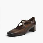 Marvane Leather Kitten Heels