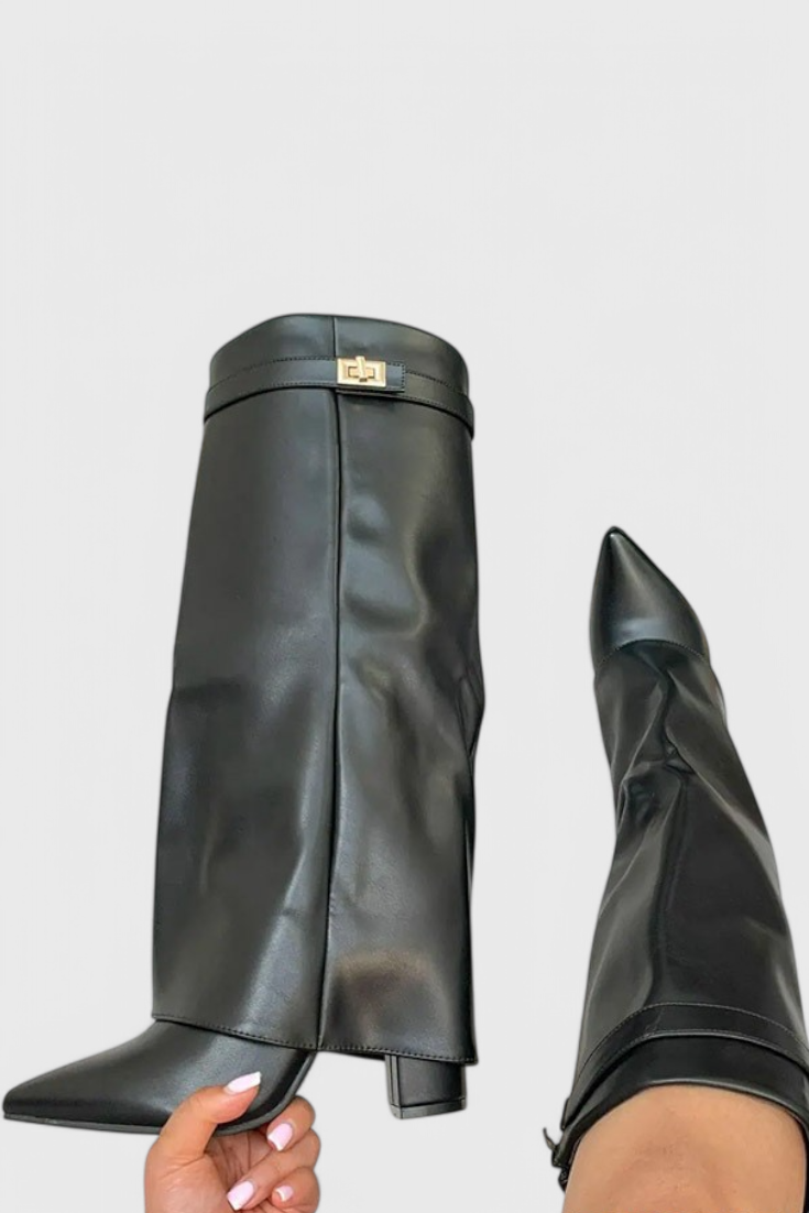 Greta Womens Knee-High Fold-Over Boots