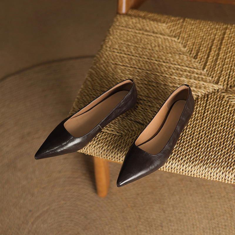 Veloria Lambskin Leather Flats